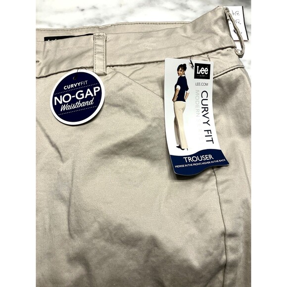 Lee Modern Series Curvy Fit Womens Tan Trousers Size 16 NWT - Picture 6 of 9